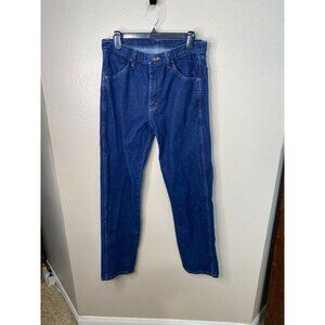Rustler Mens Relaxed Fit Jeans 32x32 100% Cotton Dark Blue Denim Straight Leg